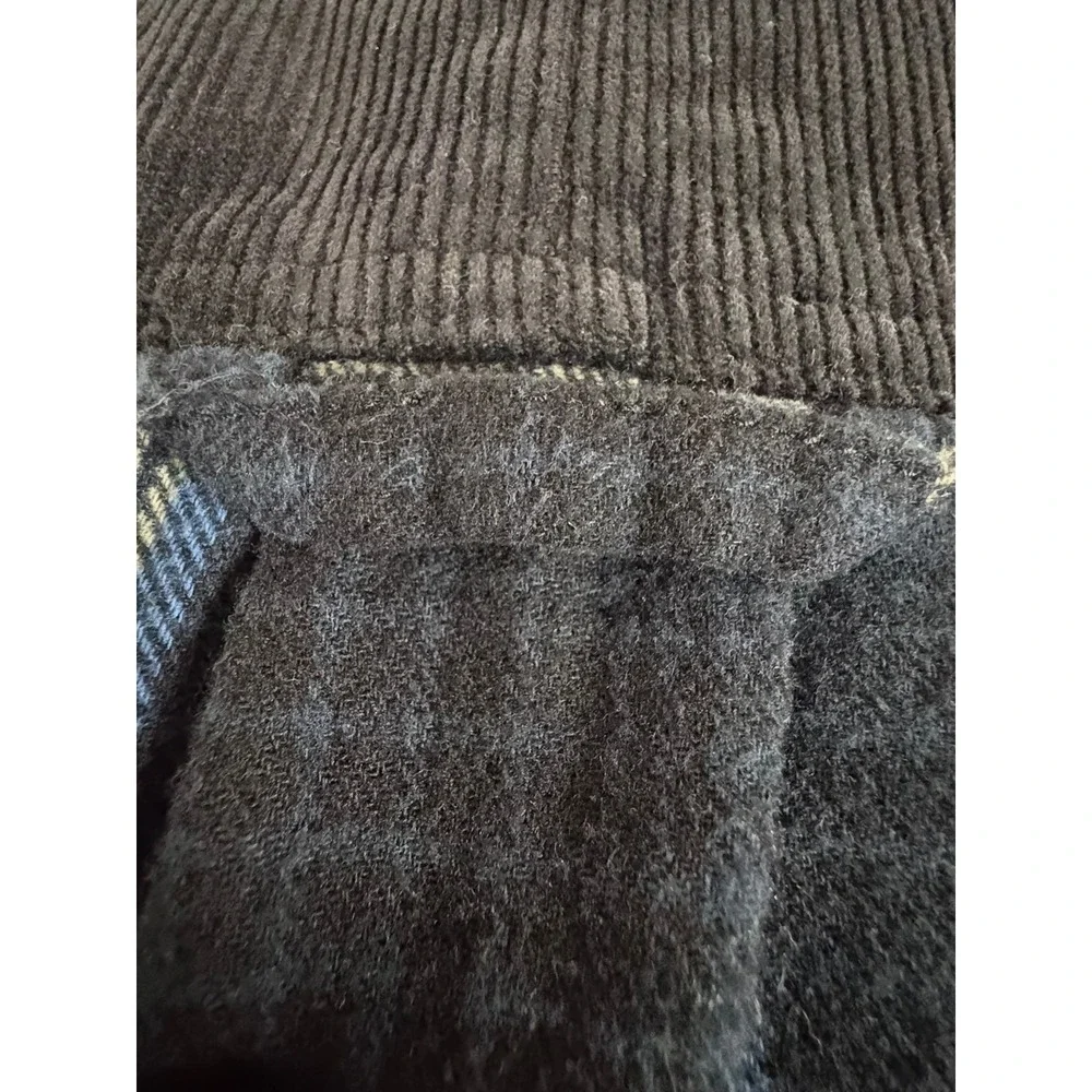 Wolverine Mens XL‎ Sherpa Lined Flannel Jacket Blue Plaid Corduroy Yoke Zip Up